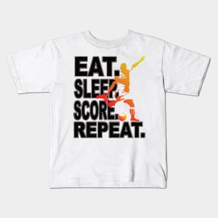 Eat Sleep Score Repeat Football Soccer Fan Kids T-Shirt